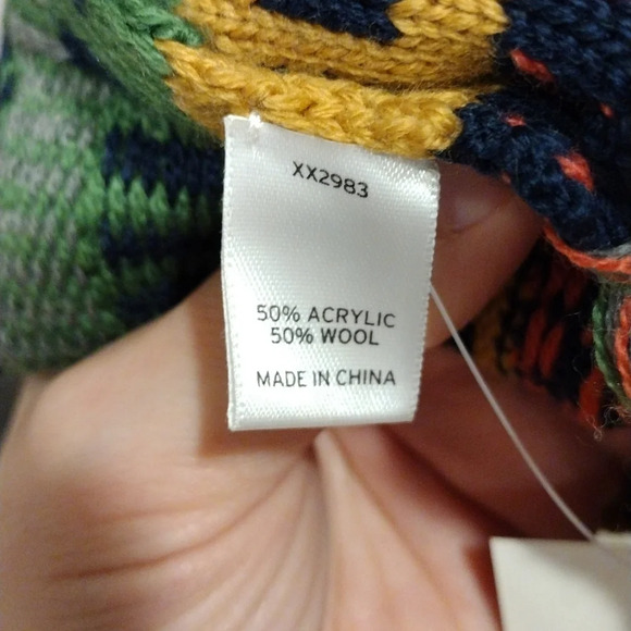 NWT Nordstrom Rack Wool Blend Multicolor Stripe Scarf w/Fringe -Boho Festival - Picture 5 of 7